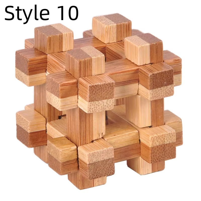 New Wooden Kong Ming Lock Lu Ban Lock IQ Brain Teaser Educational Toy Children Montessori 3D Puzzles Game Unlock Toys Kid Adult