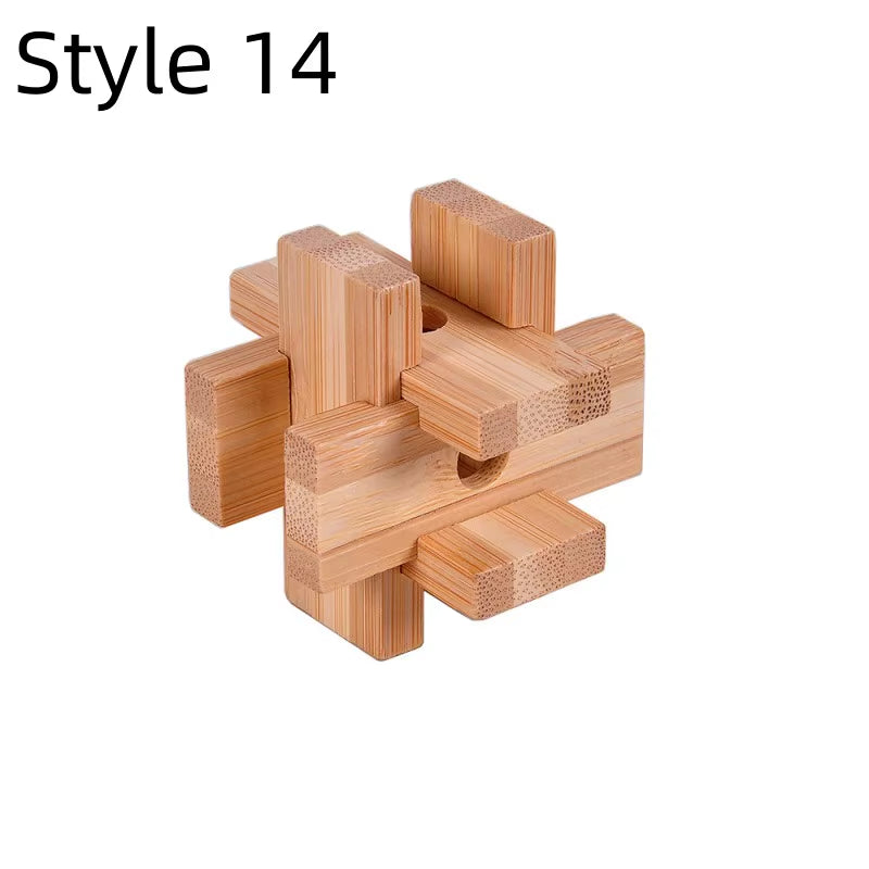 New Wooden Kong Ming Lock Lu Ban Lock IQ Brain Teaser Educational Toy Children Montessori 3D Puzzles Game Unlock Toys Kid Adult