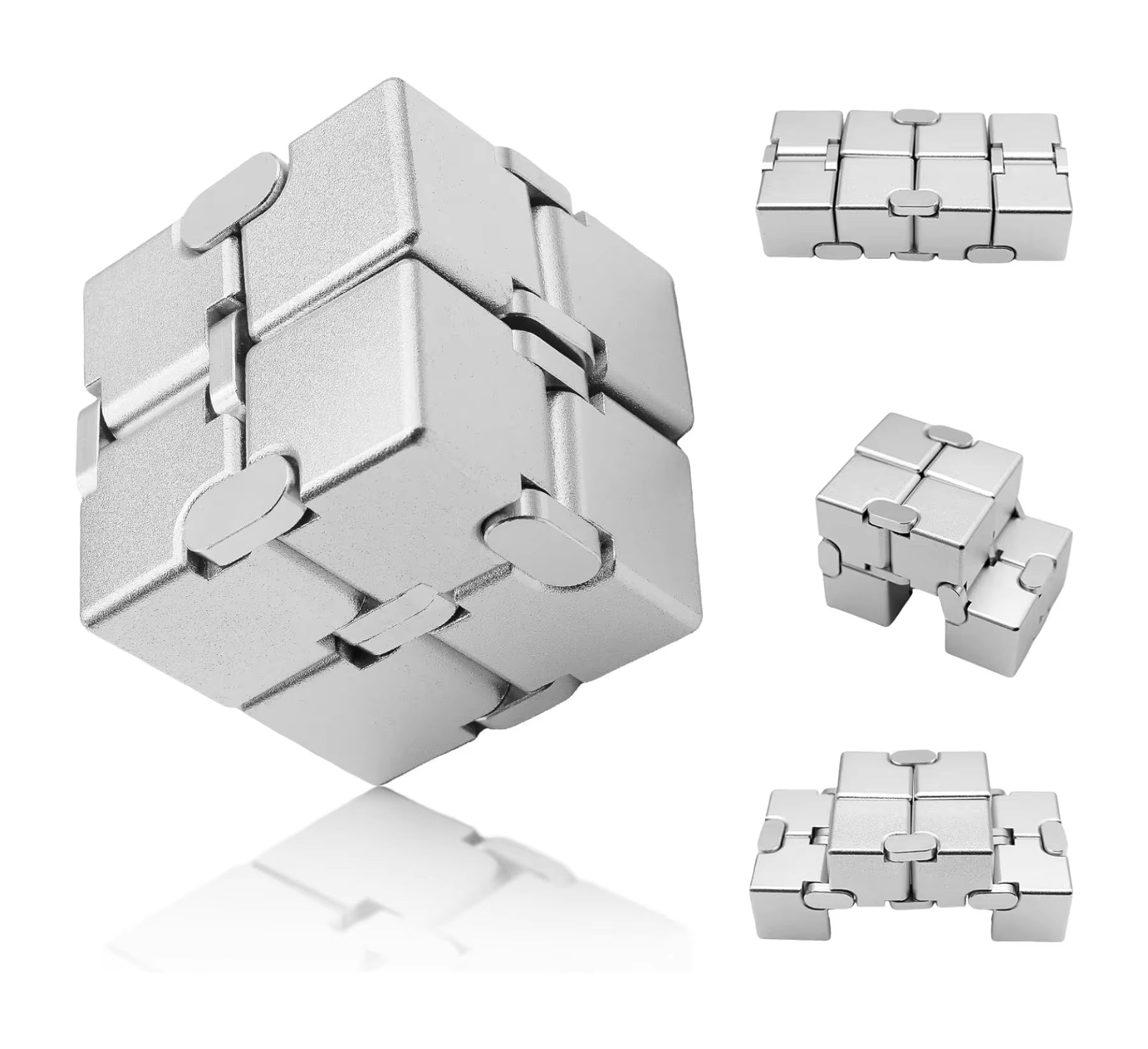 Aluminum Alloy Infinity Mini Magic Cube New Flip Cubic Puzzle Block Stress Relief Portable Fidget Toy for Children Adult