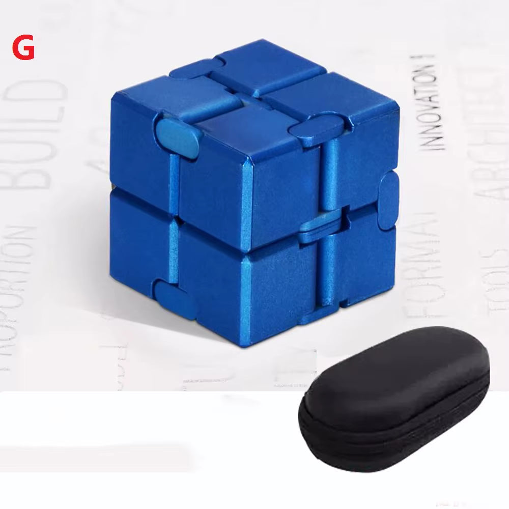 Aluminum Alloy Infinity Mini Magic Cube New Flip Cubic Puzzle Block Stress Relief Portable Fidget Toy for Children Adult