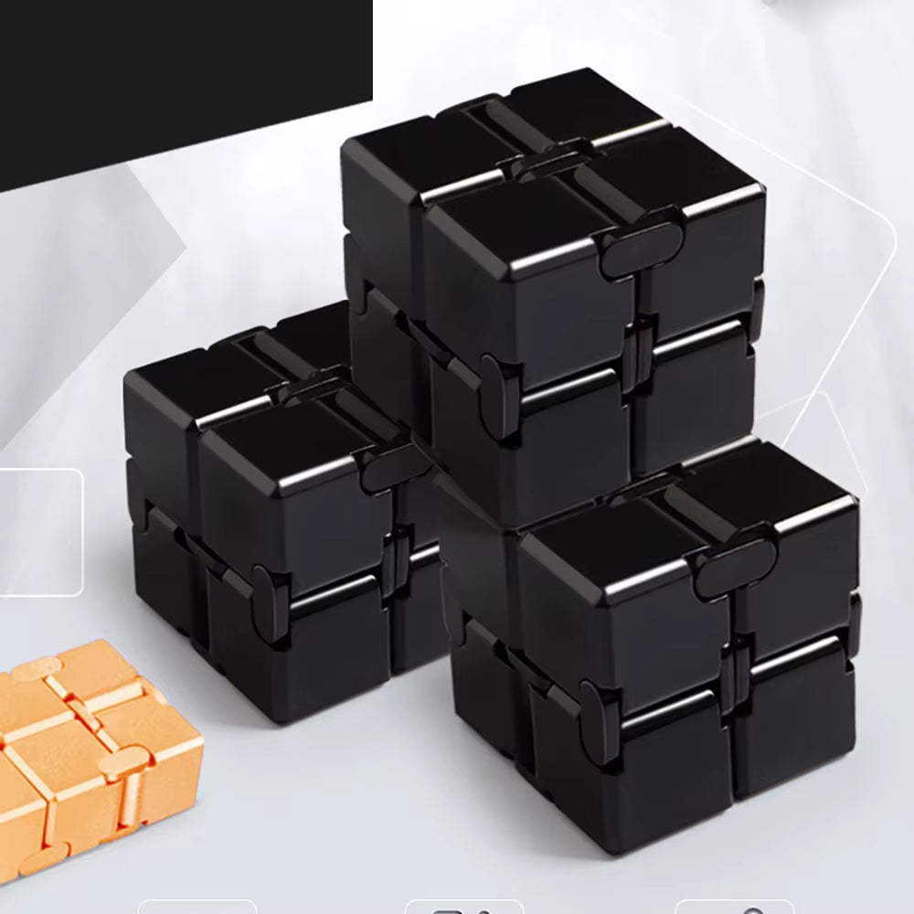 Aluminum Alloy Infinity Mini Magic Cube New Flip Cubic Puzzle Block Stress Relief Portable Fidget Toy for Children Adult