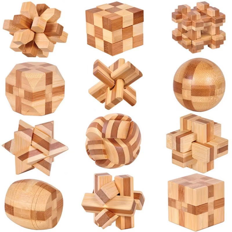 New Wooden Kong Ming Lock Lu Ban Lock IQ Brain Teaser Educational Toy Children Montessori 3D Puzzles Game Unlock Toys Kid Adult