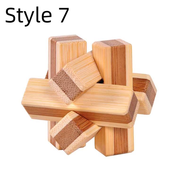 New Wooden Kong Ming Lock Lu Ban Lock IQ Brain Teaser Educational Toy Children Montessori 3D Puzzles Game Unlock Toys Kid Adult