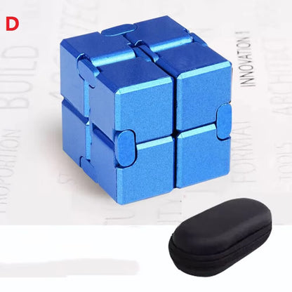 Aluminum Alloy Infinity Mini Magic Cube New Flip Cubic Puzzle Block Stress Relief Portable Fidget Toy for Children Adult