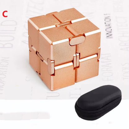 Aluminum Alloy Infinity Mini Magic Cube New Flip Cubic Puzzle Block Stress Relief Portable Fidget Toy for Children Adult