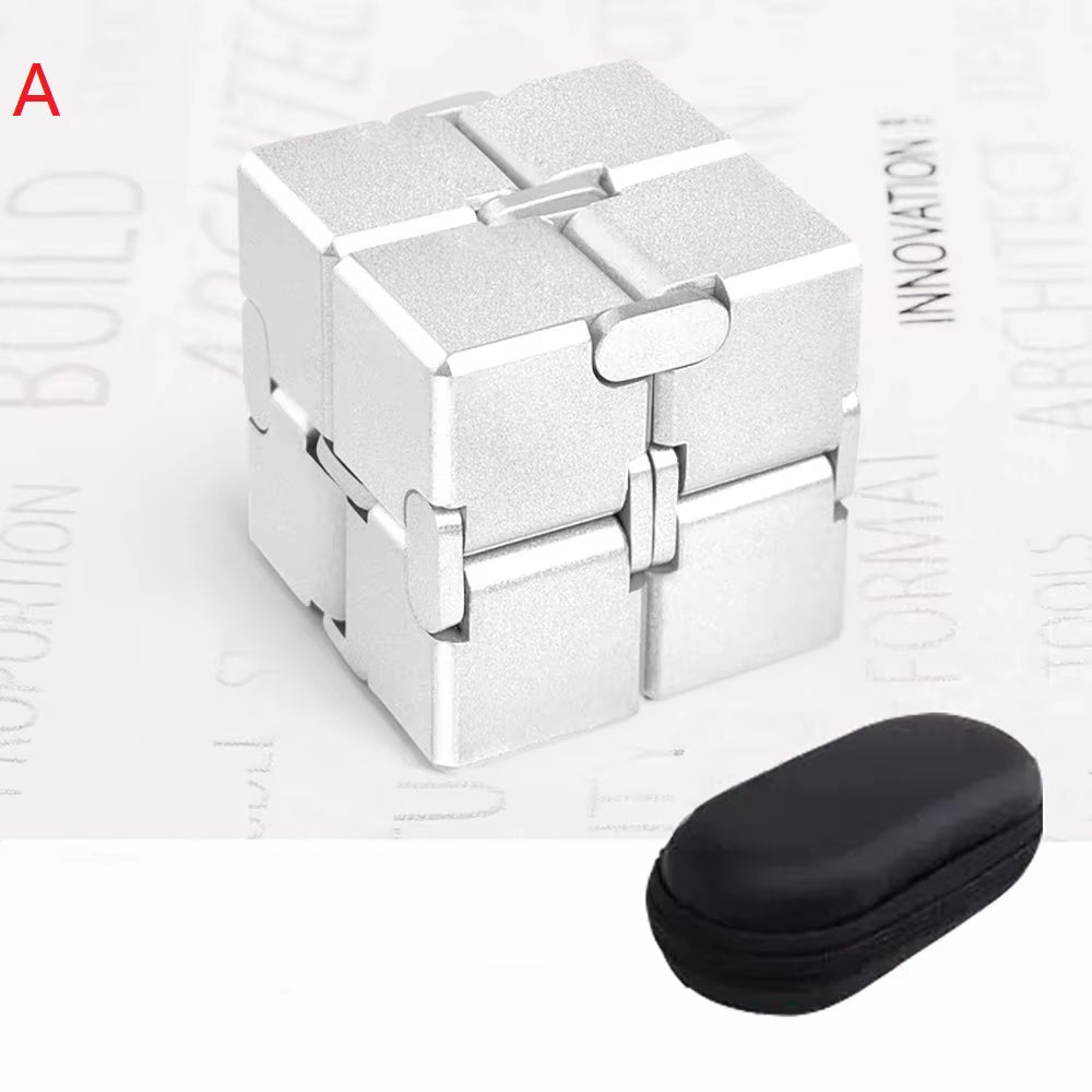 Aluminum Alloy Infinity Mini Magic Cube New Flip Cubic Puzzle Block Stress Relief Portable Fidget Toy for Children Adult