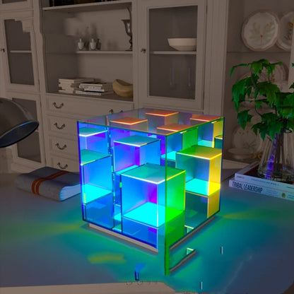 Acrylic Lamp Cube LED Color Table Lamp Cube Box